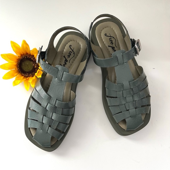 🌟FREE PEOPLE Finn Fisherman Platform Sandals-Sea Serpent color-Size 8 & 9 - Picture 8 of 15